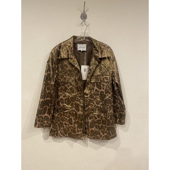 The Noli Shop Jacket Womens Small Leopard Metallic Cargo Animal Print NSRW240242 - Picture 2 of 5